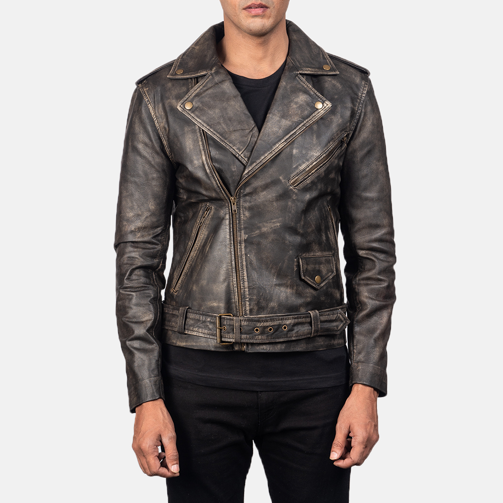 Full grain 2025 leather biker jacket